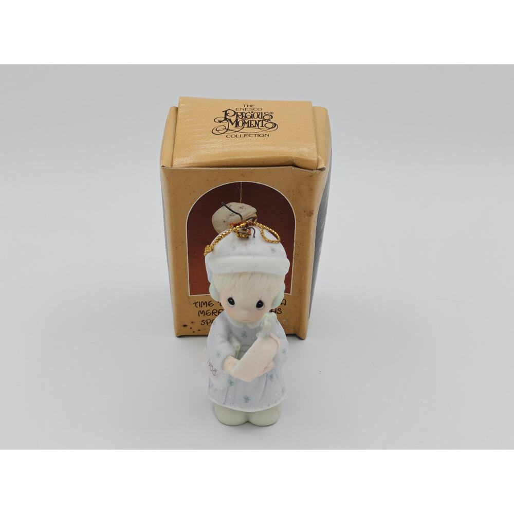 Precious Moments Time To Wish You A Merry Christmas 1988 Enesco 115320 Ornament